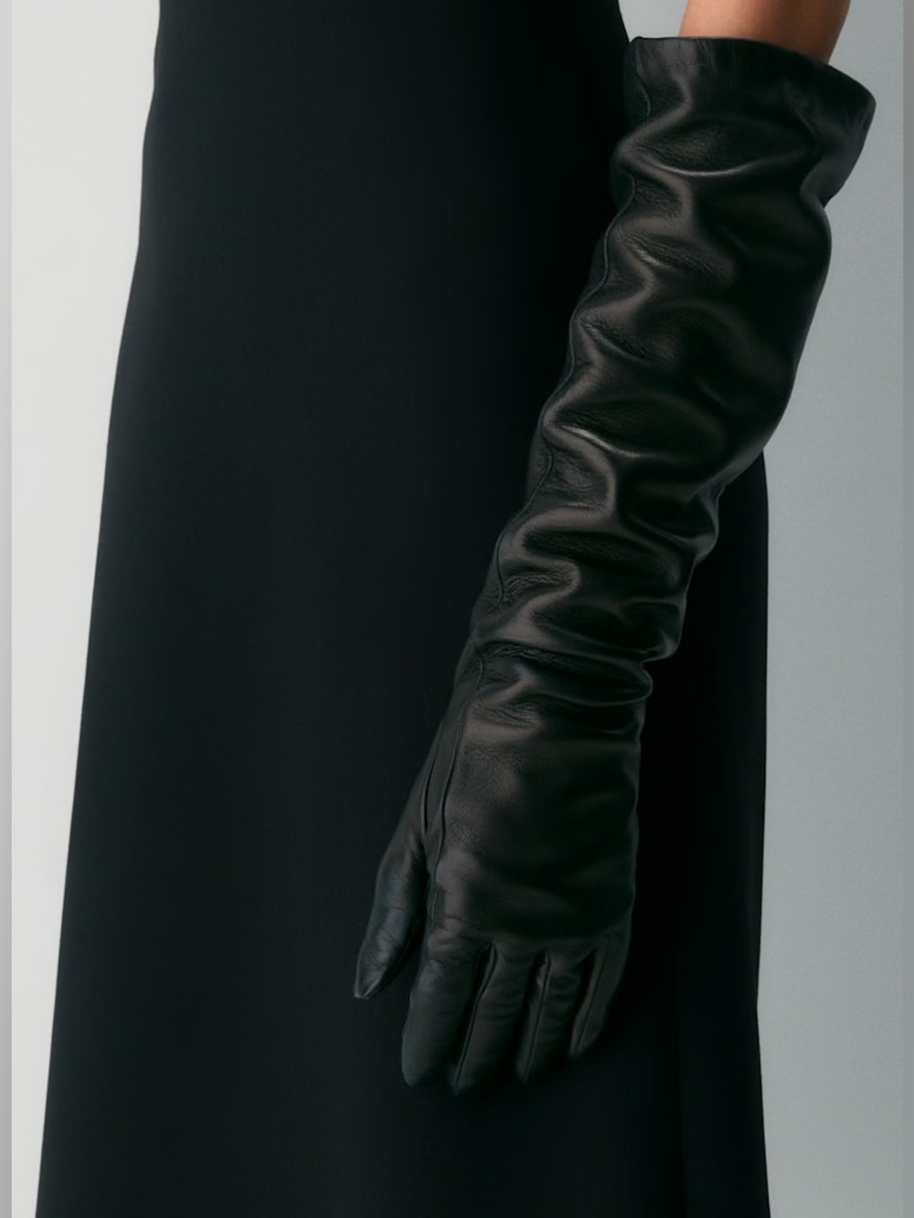 Aritzia Renown Leather Extra-Long Gloves | Black